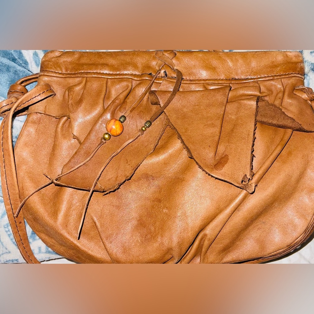 Elegant Tan Leather Women's Bag 100% leather